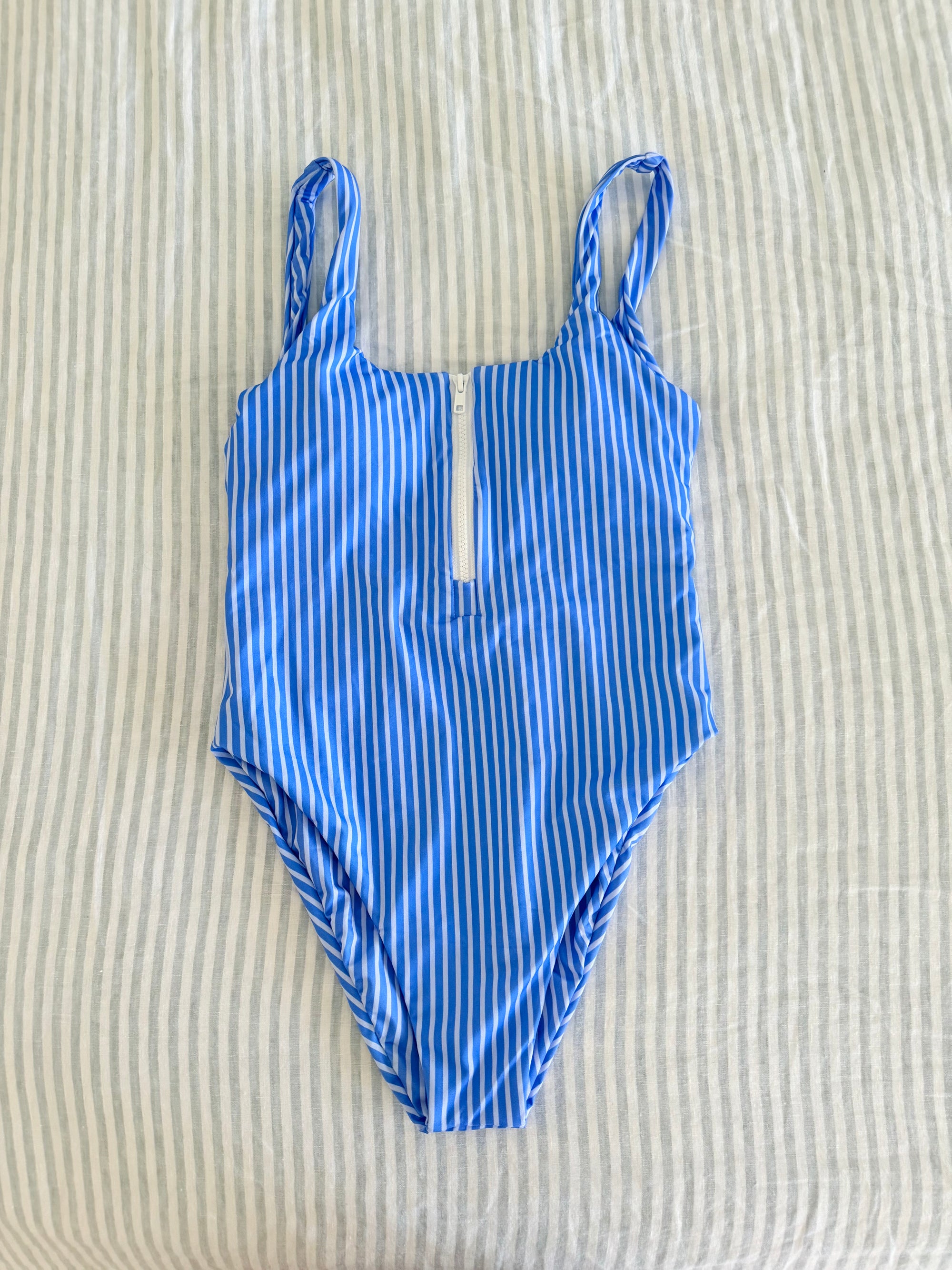 Blue Cabana Stripe One Piece